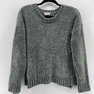 Cupio Women’s Crewneck Sweater Olive Green Chenille M